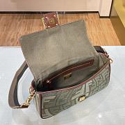 Fendi Baguatte Grey Fabric Bag 8BR60 Size: 28×6×14cm  - 3