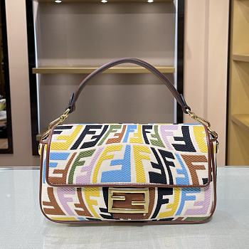 Fendi Baguatte Multicolor Fabric Bag 8BR60 Size: 28×6×14cm 