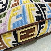Fendi Baguatte Multicolor Fabric Bag 8BR60 Size: 28×6×14cm  - 5