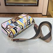 Fendi Baguatte Multicolor Fabric Bag 8BR60 Size: 28×6×14cm  - 3