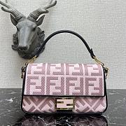Fendi Baguatte Pink Fabric Bag 8BR60 Size: 28×6×14cm  - 1