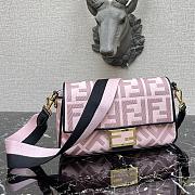 Fendi Baguatte Pink Fabric Bag 8BR60 Size: 28×6×14cm  - 3