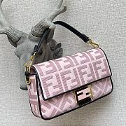 Fendi Baguatte Pink Fabric Bag 8BR60 Size: 28×6×14cm  - 2