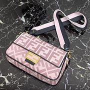 Fendi Baguatte Pink Fabric Bag 8BR60 Size: 28×6×14cm  - 5