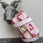 Fendi Baguatte Pink&RedFabric Bag 8BR60 Size: 28×6×14cm  - 6