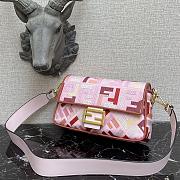 Fendi Baguatte Pink&RedFabric Bag 8BR60 Size: 28×6×14cm  - 2