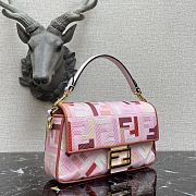 Fendi Baguatte Pink&RedFabric Bag 8BR60 Size: 28×6×14cm  - 5