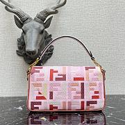 Fendi Baguatte Pink&RedFabric Bag 8BR60 Size: 28×6×14cm  - 4