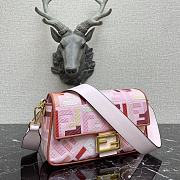 Fendi Baguatte Pink&RedFabric Bag 8BR60 Size: 28×6×14cm  - 3