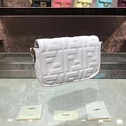 Fendi Baguatte Nappa With White Leather Bag 11x6.5x3.5 - 6