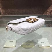 Fendi Baguatte Nappa With White Leather Bag 11x6.5x3.5 - 5