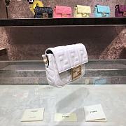 Fendi Baguatte Nappa With White Leather Bag 11x6.5x3.5 - 3