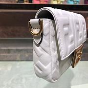 Fendi Baguatte Nappa With White Leather Bag 11x6.5x3.5 - 2