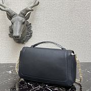 Fendi Baguatte Silver Chain Black Leather Bag 8BS01 Size: 27x6x13.5 cm - 4