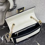 Fendi Baguatte Chain Black&White Leather Bag 8BS01 Size: 27x6x13.5cm - 3