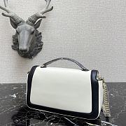 Fendi Baguatte Chain Black&White Leather Bag 8BS01 Size: 27x6x13.5cm - 2