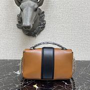 Fendi Baguatte Chain Black&Brown Leather Bag 8BS01 Size: 27x6x13.5cm - 4