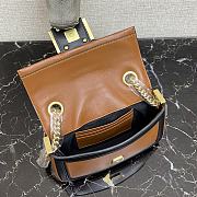 Fendi Baguatte Chain Black&Brown Leather Bag 8BS01 Size: 27x6x13.5cm - 3