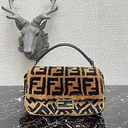 Fendi Baguatte Chain Brown SheepSkin Large Bag 8BS01 Size: 27x7x15cm - 1