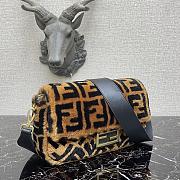 Fendi Baguatte Chain Brown SheepSkin Large Bag 8BS01 Size: 27x7x15cm - 6