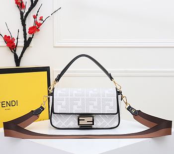 Fendi Baguette With White Fabric Size 26cm
