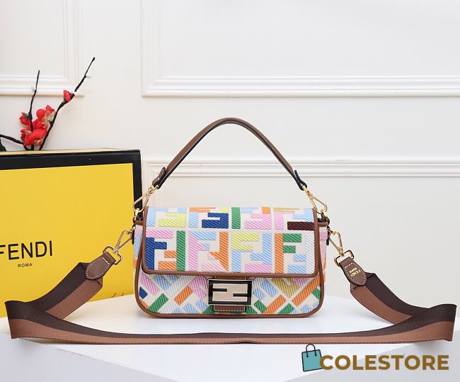 Fendi Baguette With Multicolor Fabric Size 26cm - 1