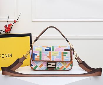 Fendi Baguette With Multicolor Fabric Size 26cm