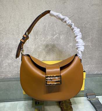 Fendi Small Croissant With Brown Leather Bag 8BR79 Size 29x22x13cm