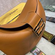 Fendi Small Croissant With Brown Leather Bag 8BR79 Size 29x22x13cm - 5
