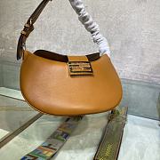 Fendi Small Croissant With Brown Leather Bag 8BR79 Size 29x22x13cm - 2
