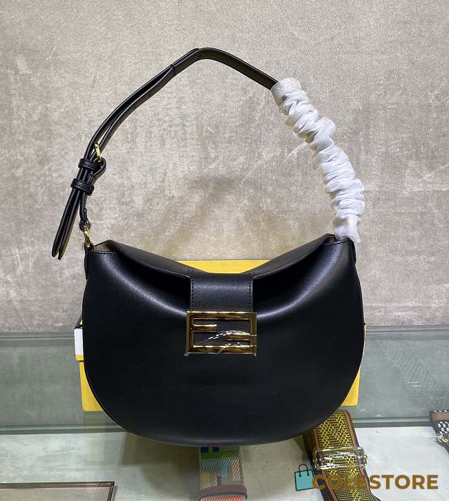 Fendi Small Croissant With Black Leather Bag 8BR79 Size 29x22x13.0cm - 1