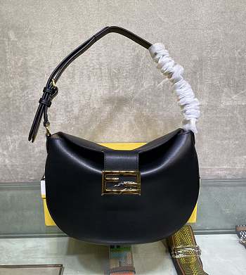 Fendi Small Croissant With Black Leather Bag 8BR79 Size 29x22x13.0cm