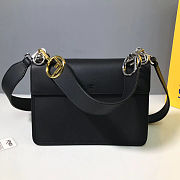 Fendi Kan I Hand Bag Black Leather 8BT284 Size 25cm - 2