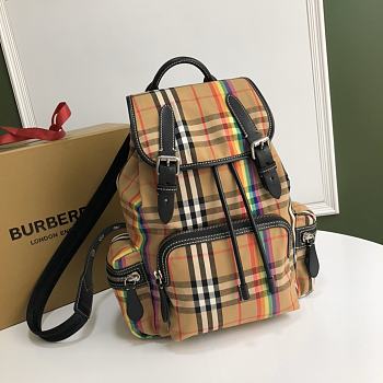 Burberry Rainbow Medium Check Rucksack Backpack 211376 Size 22x33cm