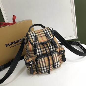 Burberry Small Check Rucksack Backpack 211376 Size 22x33cm
