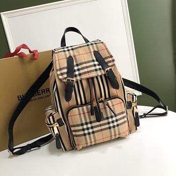 Burberry Beige Check Rucksack Backpack 211376 Size 22x33cm