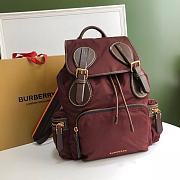 Burberry Backpack With Wine Nylon Calfskin Size 42x28x15cm - 1