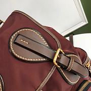 Burberry Backpack With Wine Nylon Calfskin Size 42x28x15cm - 6