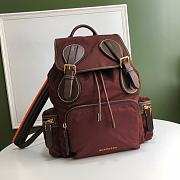 Burberry Backpack With Wine Nylon Calfskin Size 42x28x15cm - 4