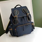 Burberry Backpack With Blue Nylon Calfskin Size 42x28x15cm - 6