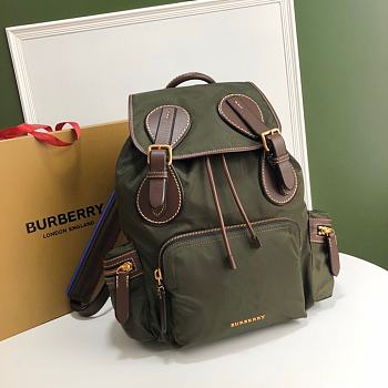 Burberry Backpack With Green Nylon Calfskin Size 42x28x15cm