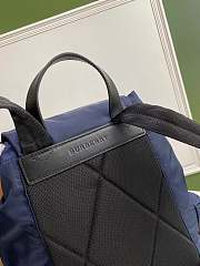 Burberry Logo Print Small Econyl Rucksack In Blue Size: 22x14x33cm - 5