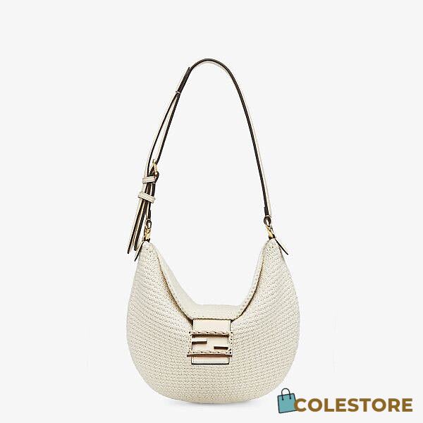 Fendi Small Croissant With White Cotton Calfleather 8BR79 Size 29x22x13.0cm - 1