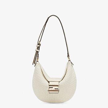Fendi Small Croissant With White Cotton Calfleather 8BR79 Size 29x22x13.0cm