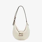 Fendi Small Croissant With White Cotton Calfleather 8BR79 Size 29x22x13.0cm - 6