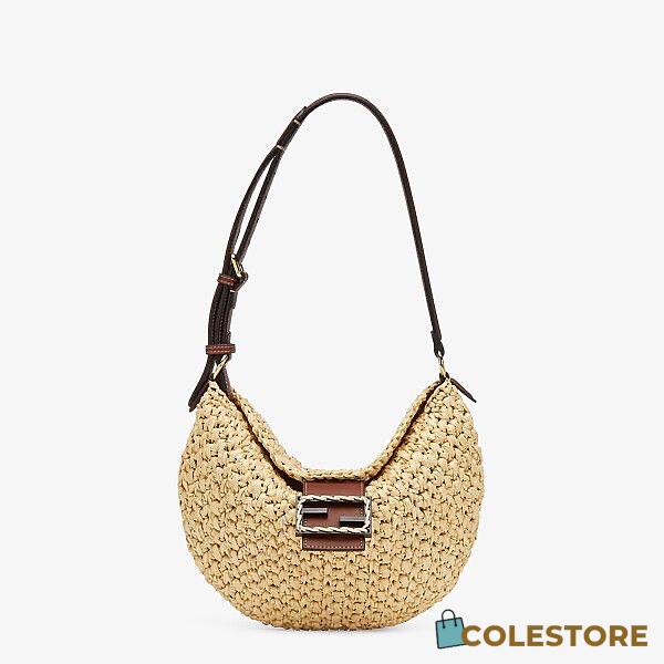 Fendi Small Croissant With Brown Cotton Calf Leather 8BR79 Size 29x22x3cm - 1