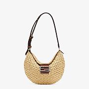 Fendi Small Croissant With Brown Cotton Calf Leather 8BR79 Size 29x22x3cm - 5
