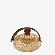 Fendi Small Croissant With Brown Cotton Calf Leather 8BR79 Size 29x22x3cm - 4