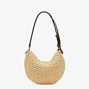 Fendi Small Croissant With Brown Cotton Calf Leather 8BR79 Size 29x22x3cm - 3