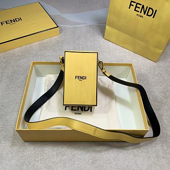 Fendi Mini Box Logo Crossbody Bag With Yellow Calfskin 8BT33 Size 10.5x17x7cm